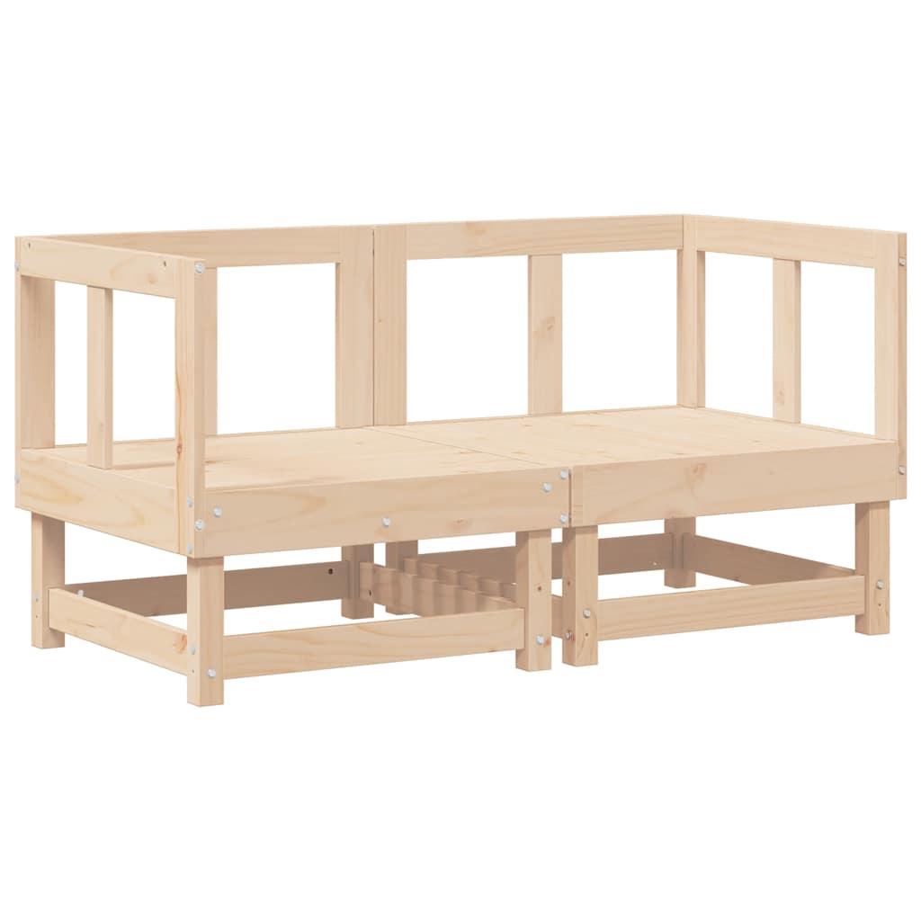 Divani Angolari con Cuscini 2 pz in Legno Massello di Pino - homemem39