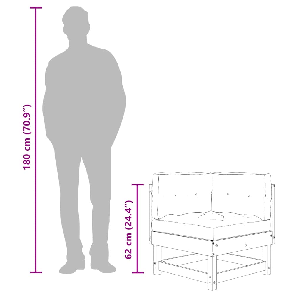 Divani Angolari con Cuscini 2 pz in Legno Massello di Douglas - homemem39