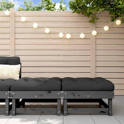 Poggiapiedi Giardino con Cuscini 2pz Legno Massello Pino Grigio | homemem39