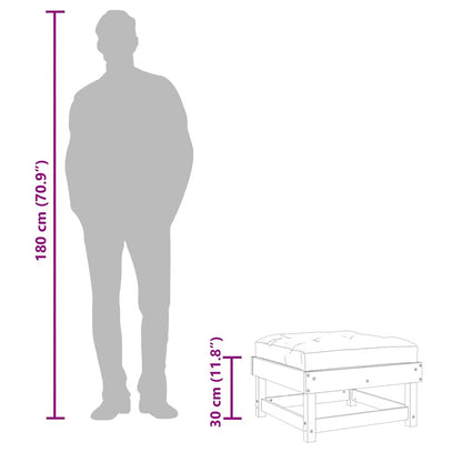 Poggiapiedi Giardino con Cuscini 2 pz Legno Massello di Douglas - homemem39