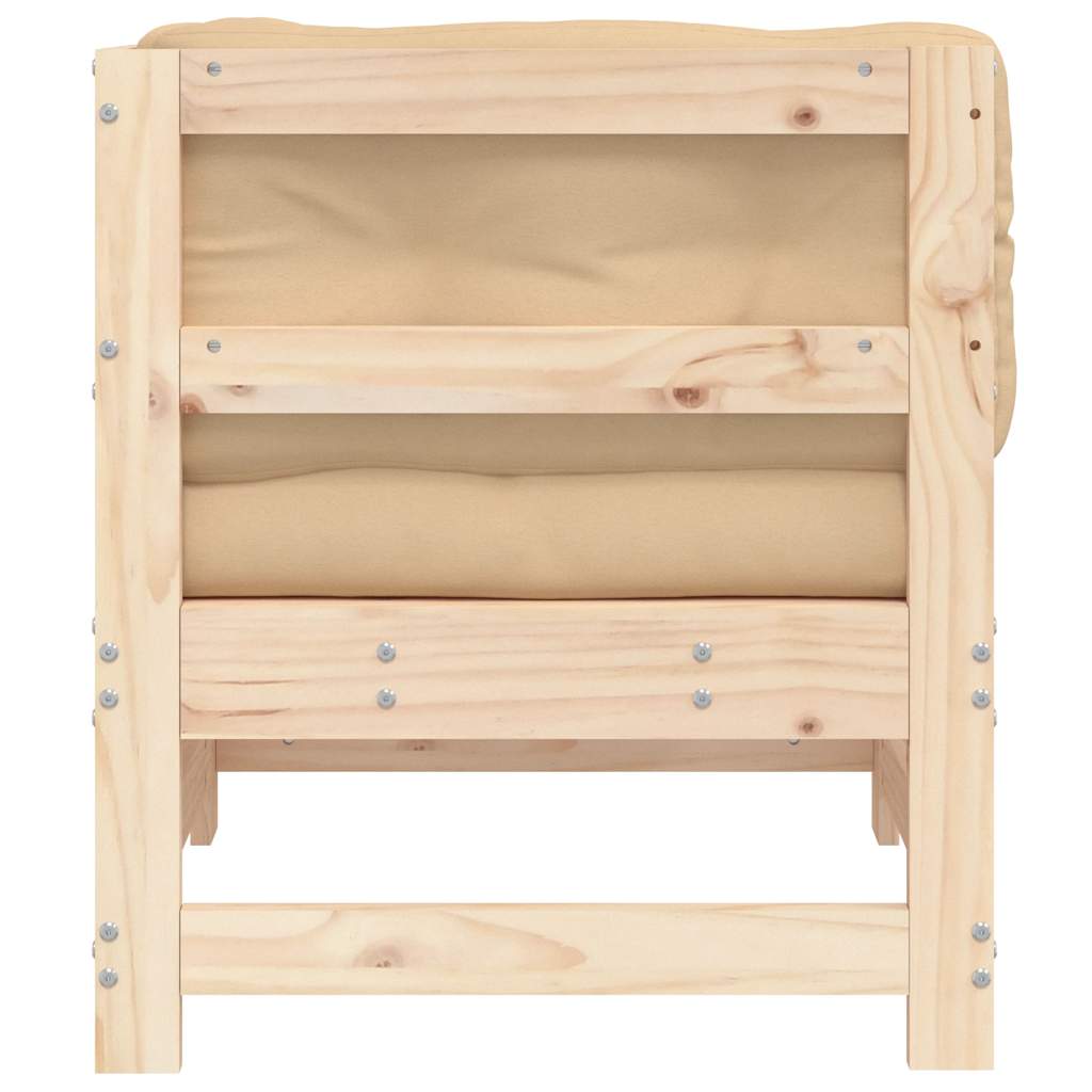 Divano Angolare con Cuscini in Legno Massello di Pino - homemem39