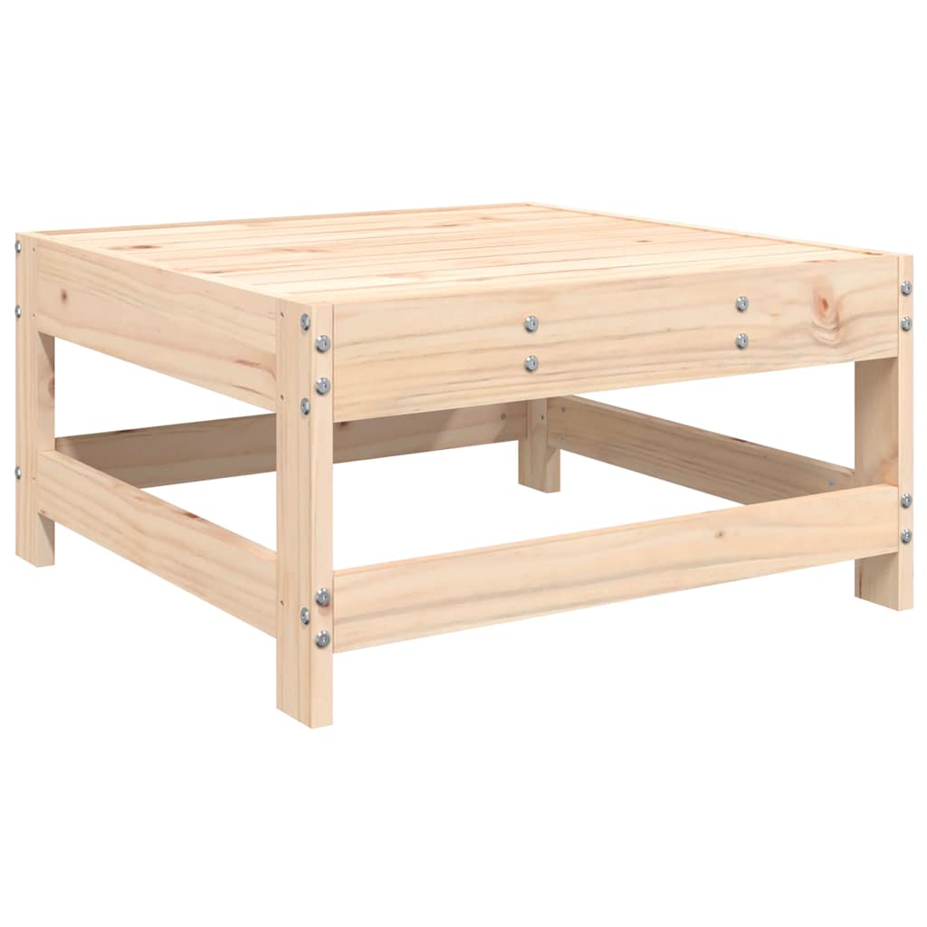 Poggiapiedi da Giardino con Cuscino in Legno Massello di Pino | homemem39