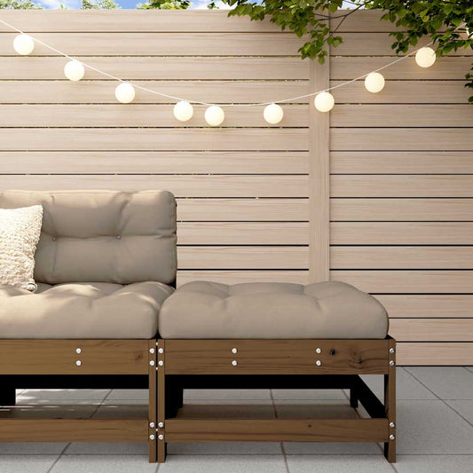 Sgabello da Giardino con Cuscino Ambra Legno Massello di Pino