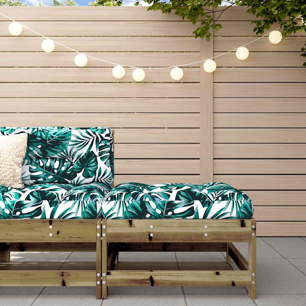 Poggiapiedi da Giardino con Cuscino in Legno Impregnato di Pino - homemem39