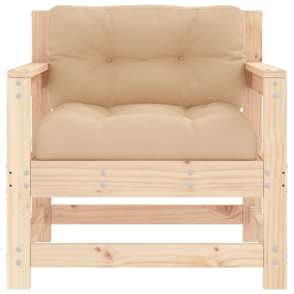 Sedie da Giardino con Cuscini 2 pz Legno Massello di Pino