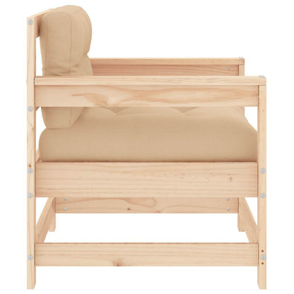 Sedie da Giardino con Cuscini 2 pz Legno Massello di Pino | homemem39