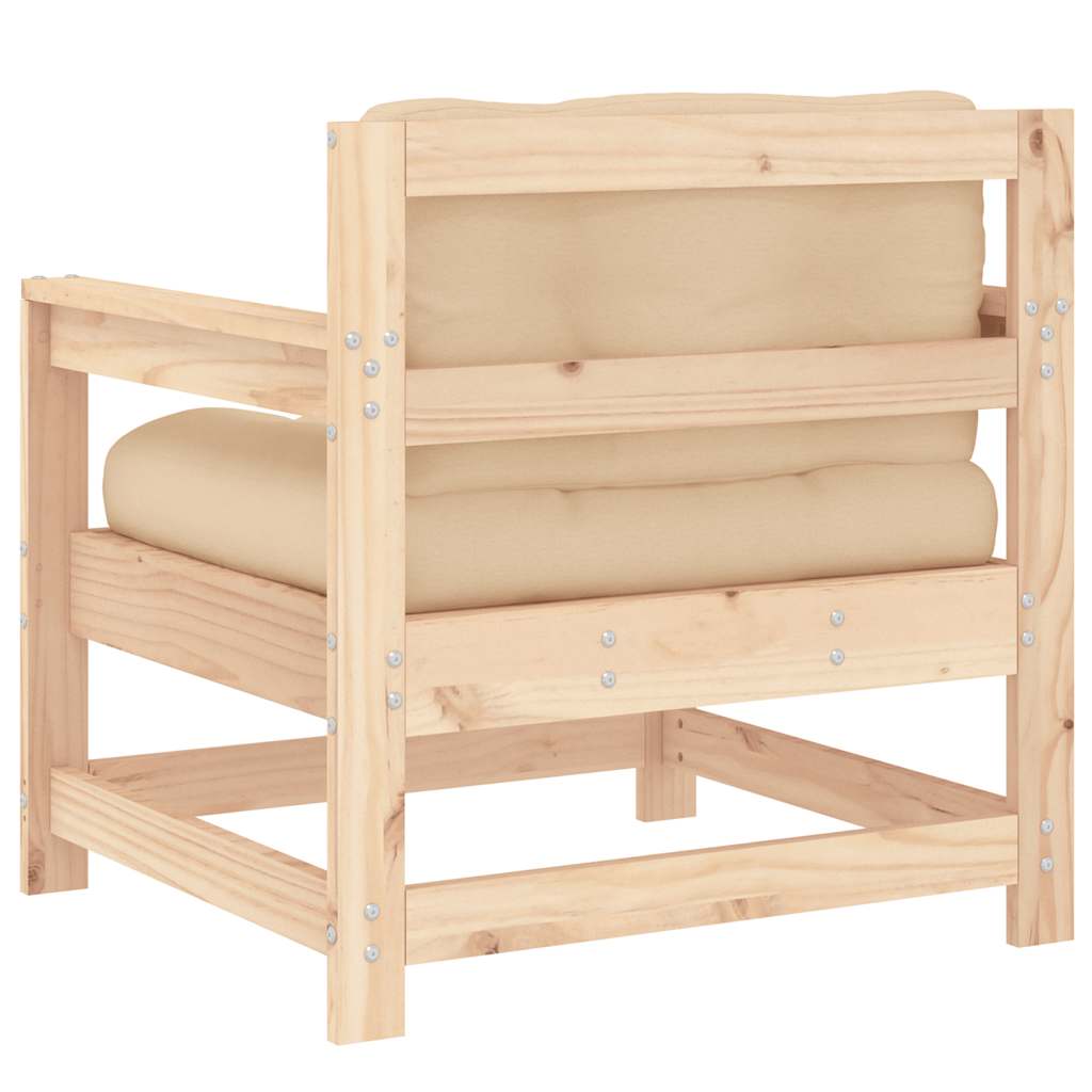 Sedie da Giardino con Cuscini 2 pz Legno Massello di Pino