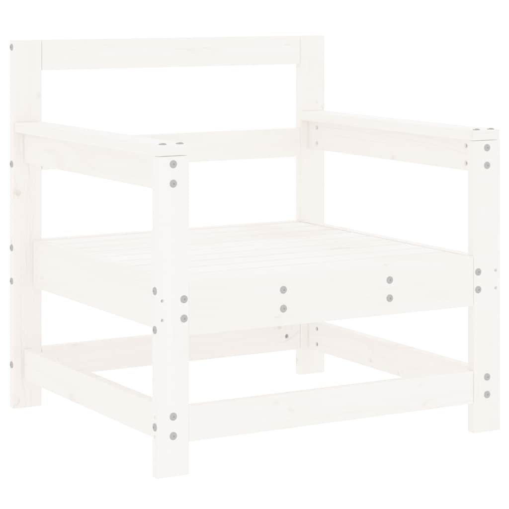 Sedie da Giardino con Cuscini 2pz Legno Massello di Pino Bianco