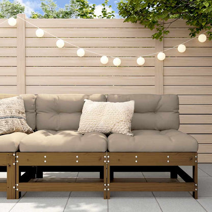 Divani Centrali con Cuscini 2pz in Legno Massello di Pino Ambra - homemem39