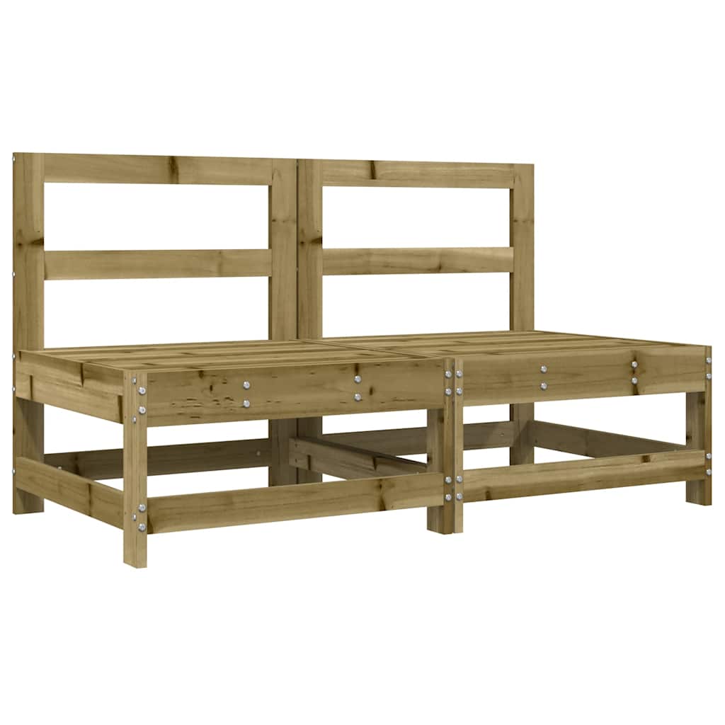 Divani Centrali con Cuscini 2 pz in Legno Impregnato di Pino