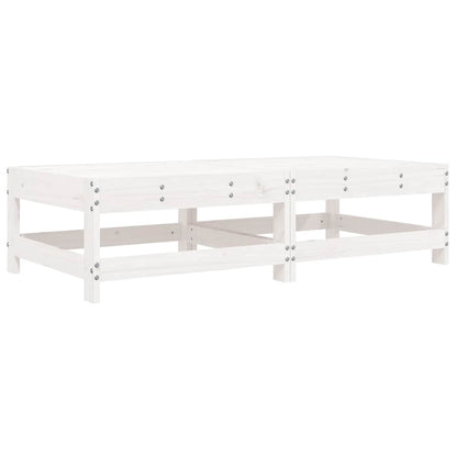 Poggiapiedi Giardino con Cuscini 2pz Legno Massello Pino Bianco
