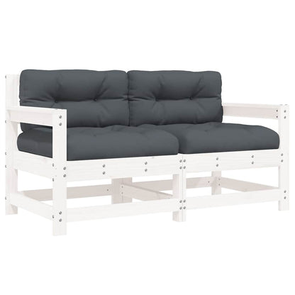 Sedie da Giardino con Cuscini 2pz Legno Massello di Pino Bianco | homemem39