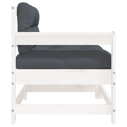 Sedie da Giardino con Cuscini 2pz Legno Massello di Pino Bianco | homemem39