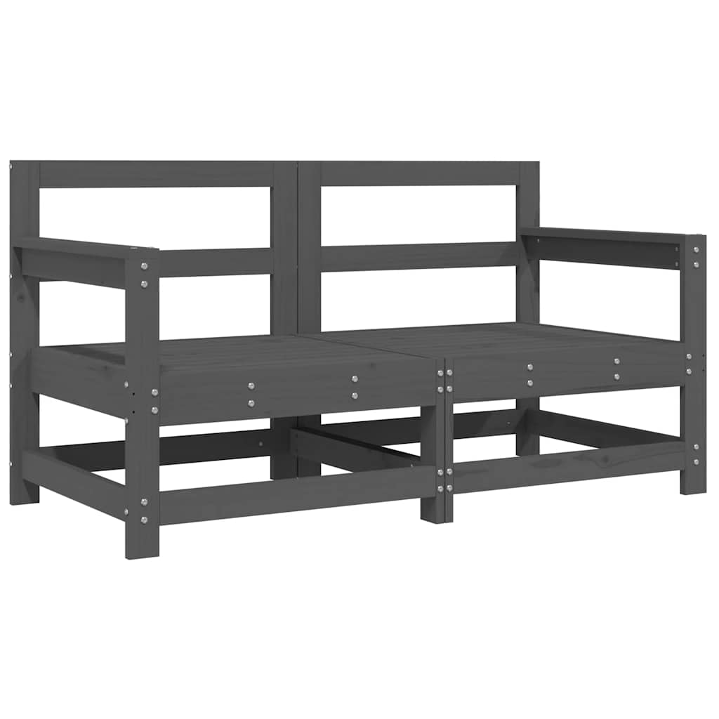 Sedie da Giardino con Cuscini 2pz Legno Massello di Pino Grigio - homemem39