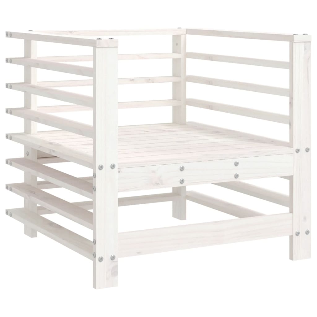 Sedie da Giardino con Cuscini 2pz Legno Massello di Pino Bianco | homemem39