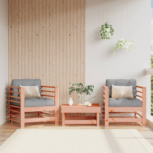 Sedie da Giardino con Cuscini 2 pz in Legno Massello di Douglas | homemem39