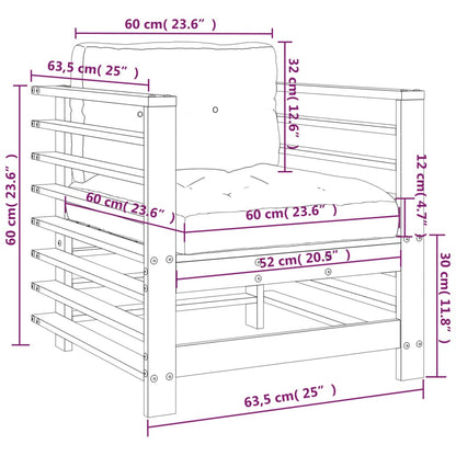 Sedie da Giardino con Cuscini 2 pz in Legno Impregnato di Pino