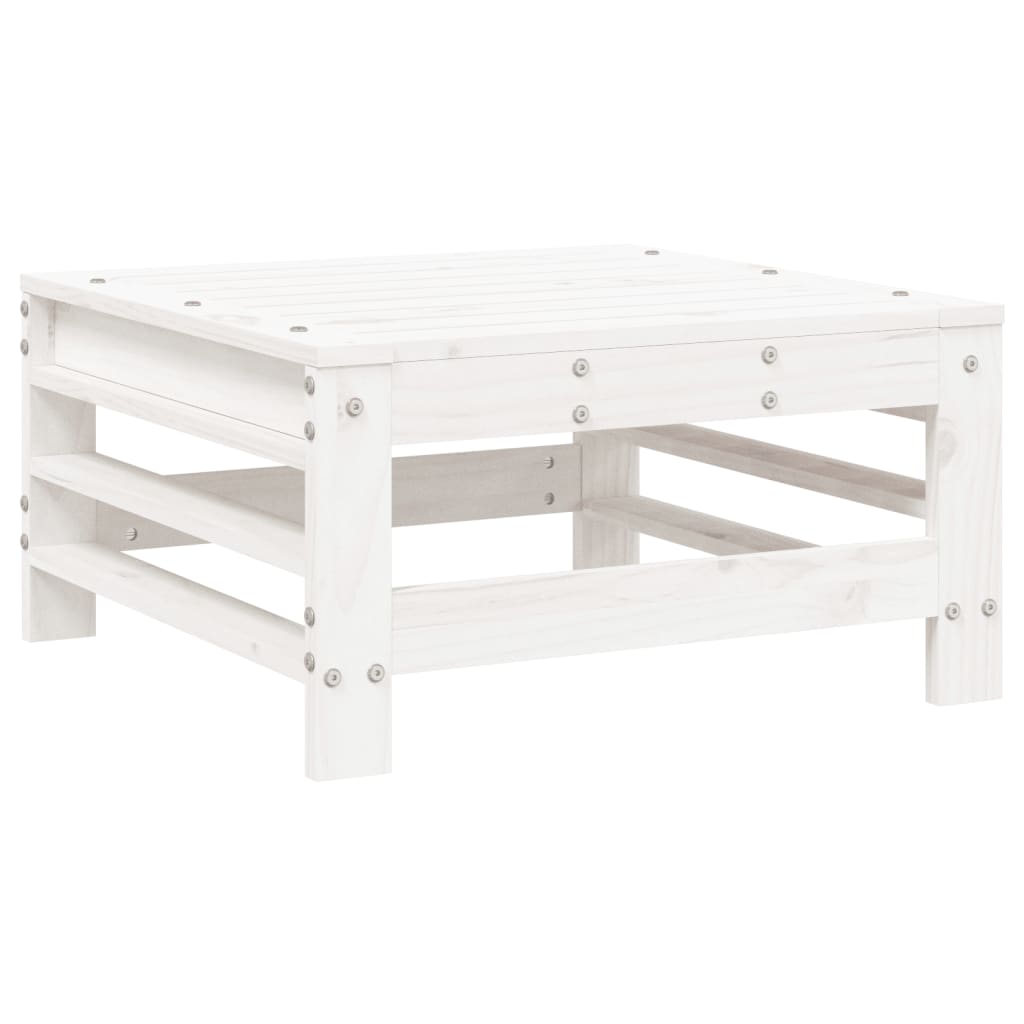 Poggiapiedi Giardino con Cuscini 2pz Legno Massello Pino Bianco | homemem39