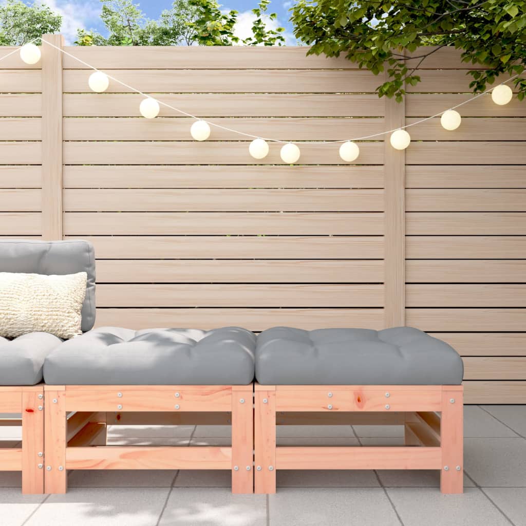 Poggiapiedi Giardino con Cuscini 2 pz Legno Massello di Douglas - homemem39