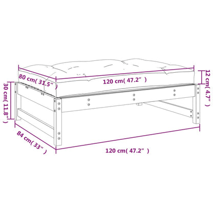 Poggiapiedi da Giardino 120x80 cm in Legno Massello di Pino | homemem39
