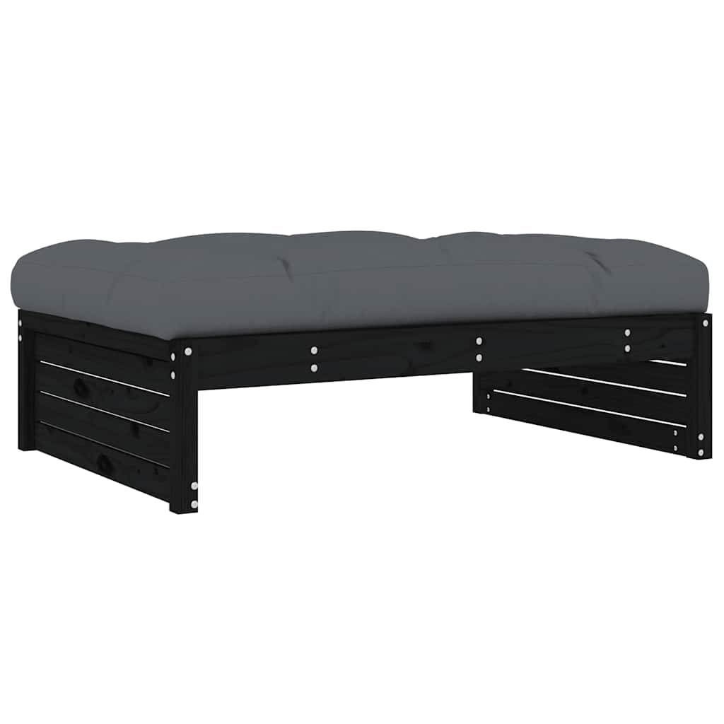 Poggiapiedi da Giardino 120x80 cm Legno Massello di Pino Nero | homemem39