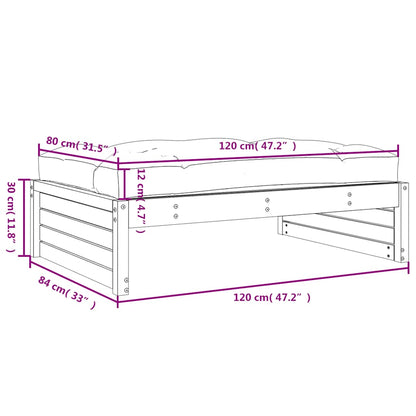 Poggiapiedi da Giardino 120x80 cm Legno Massello di Pino Nero | homemem39