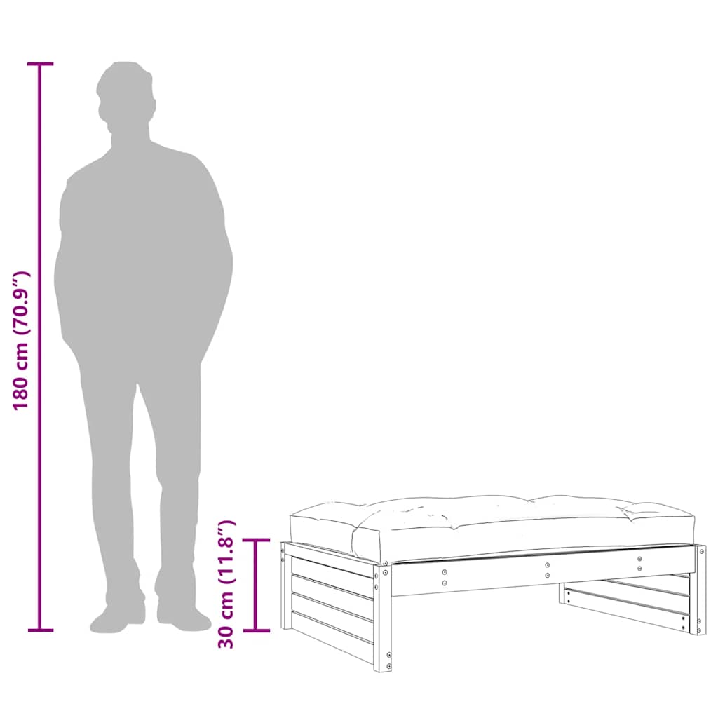 Poggiapiedi da Giardino 120x80 cm in Legno Impregnato di Pino