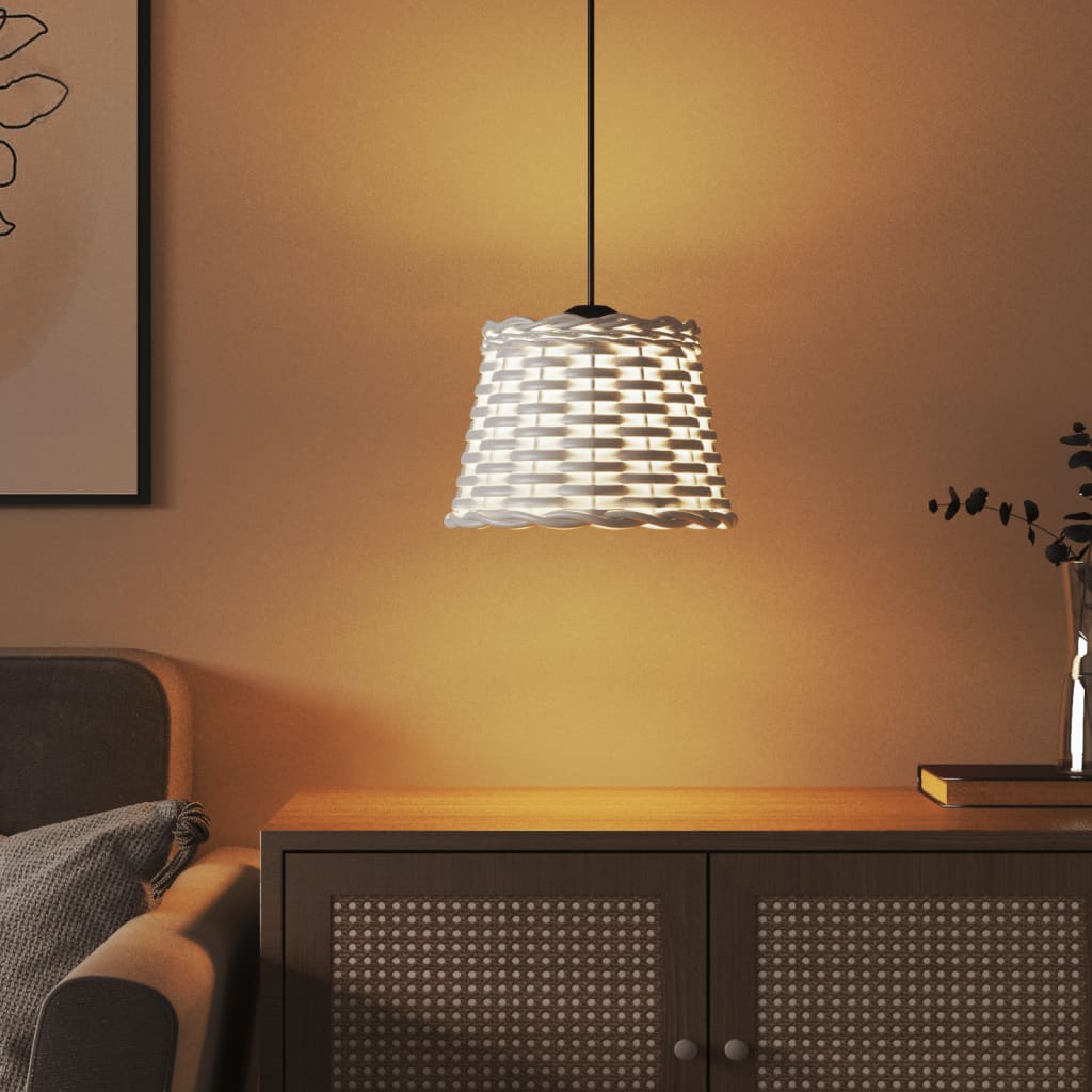 Paralume da Soffitto Bianco Ø20x15 cm in Vimini - homemem39