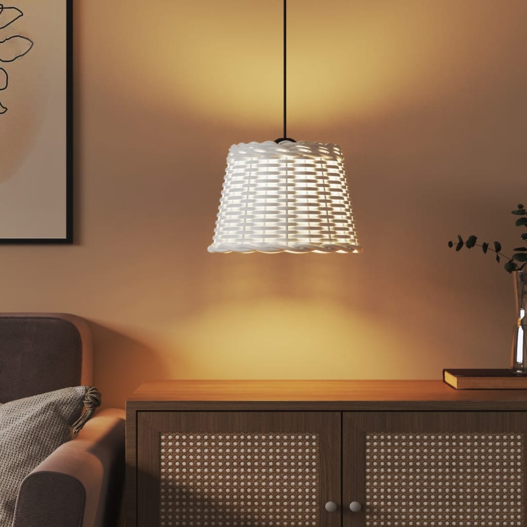 Paralume da Soffitto Bianco Ø30x20 cm in Vimini - homemem39