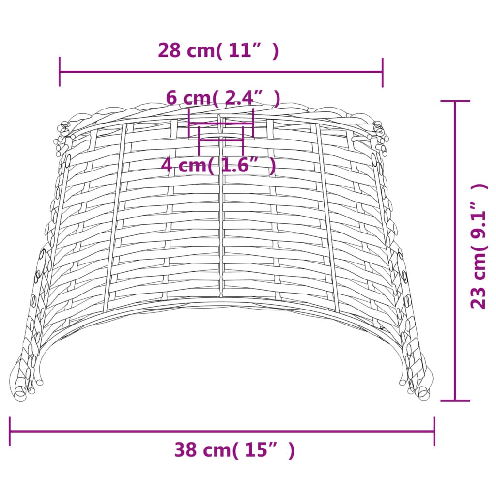 Paralume da Soffitto Bianco Ø38x23 cm in Vimini - homemem39