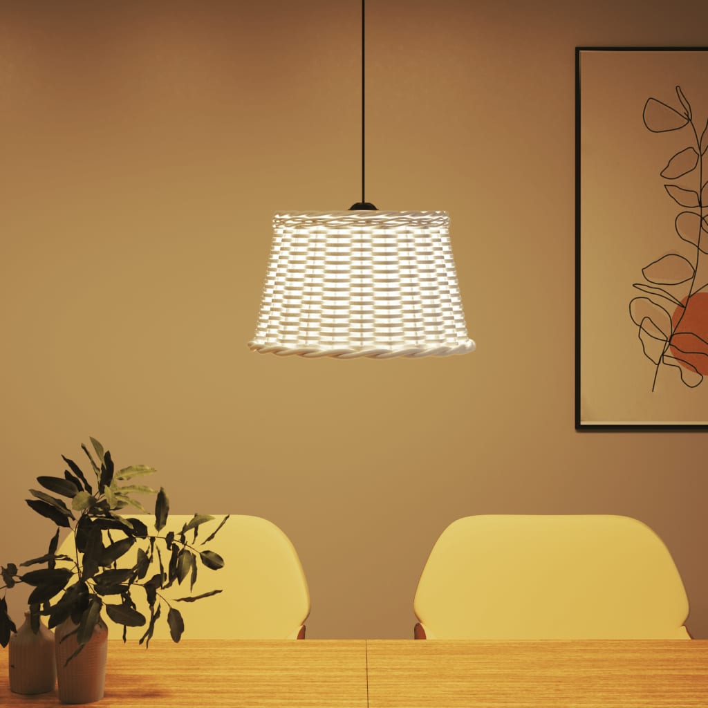 Paralume da Soffitto Bianco Ø45x28 cm in Vimini - homemem39