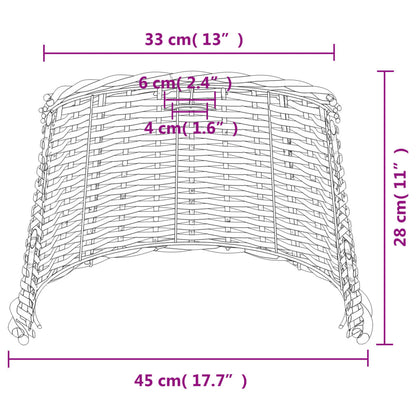 Paralume da Soffitto Bianco Ø45x28 cm in Vimini