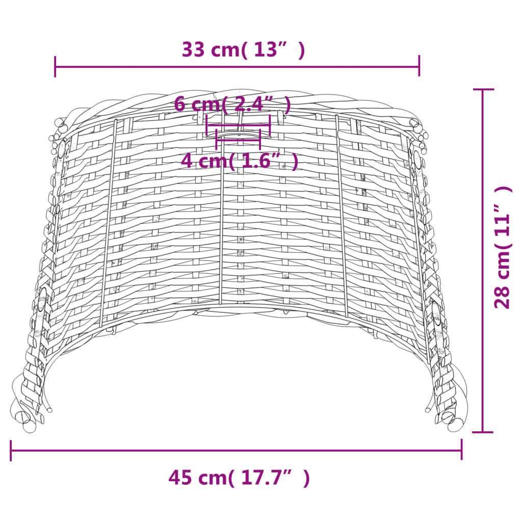 Paralume da Soffitto Bianco Ø45x28 cm in Vimini - homemem39