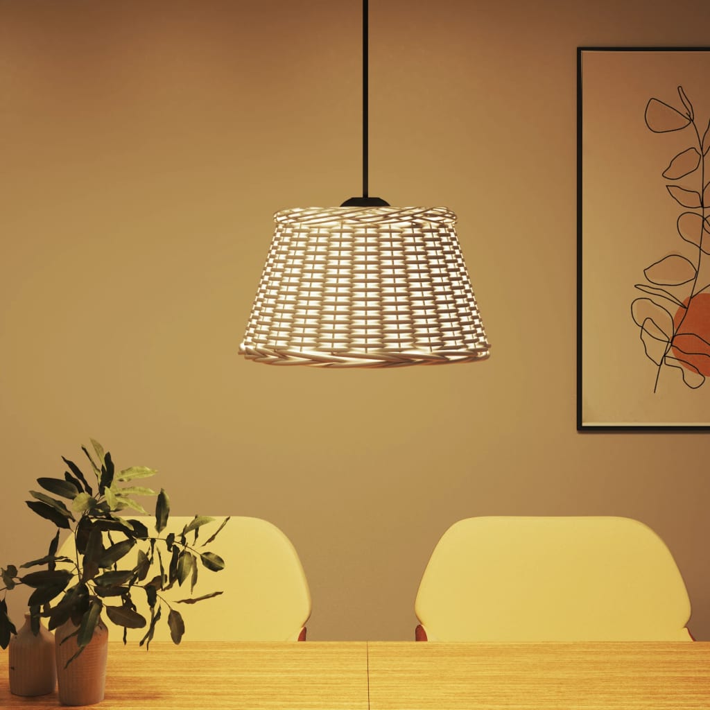 Paralume da Soffitto Bianco Ø50x30 cm in Vimini - homemem39