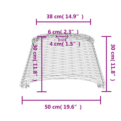 Paralume da Soffitto Bianco Ø50x30 cm in Vimini - homemem39