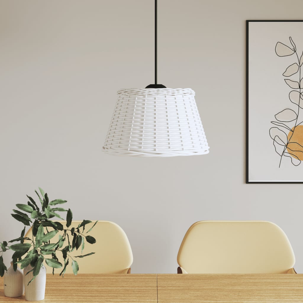 Paralume da Soffitto Bianco Ø50x30 cm in Vimini - homemem39