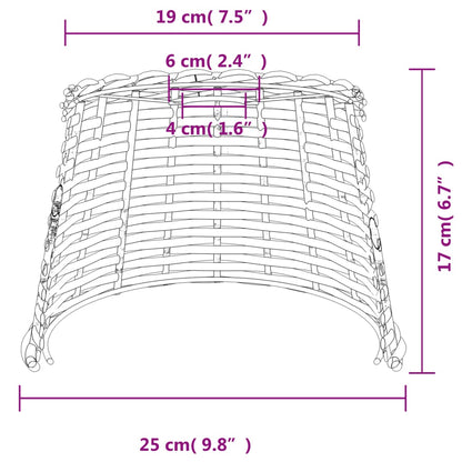 Paralume da Soffitto Marrone Ø25x17 cm in Vimini - homemem39