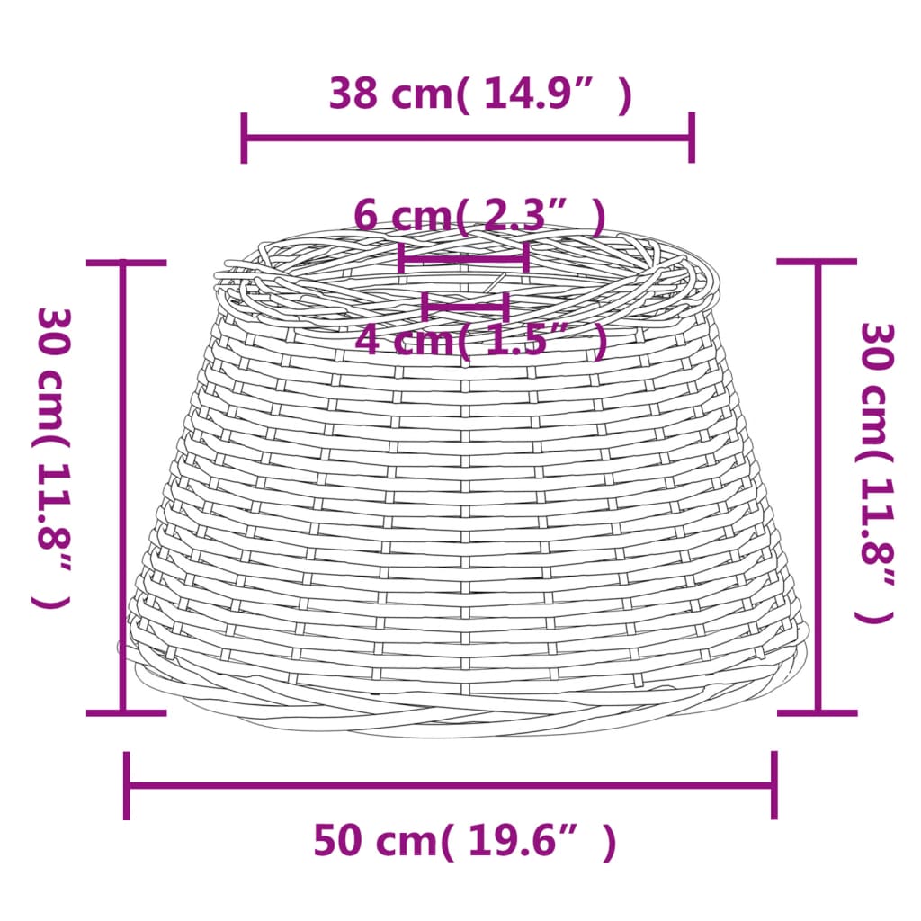 Paralume da Soffitto Marrone Ø50x30 cm in Vimini | homemem39