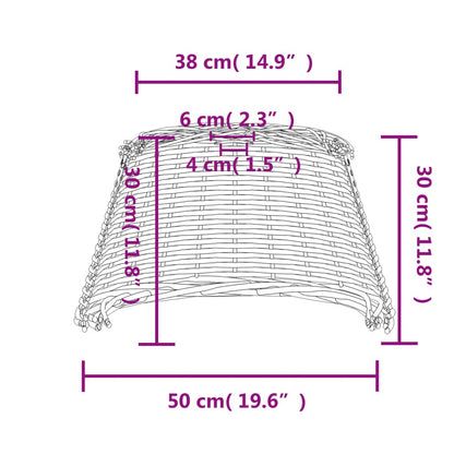 Paralume da Soffitto Marrone Ø50x30 cm in Vimini | homemem39