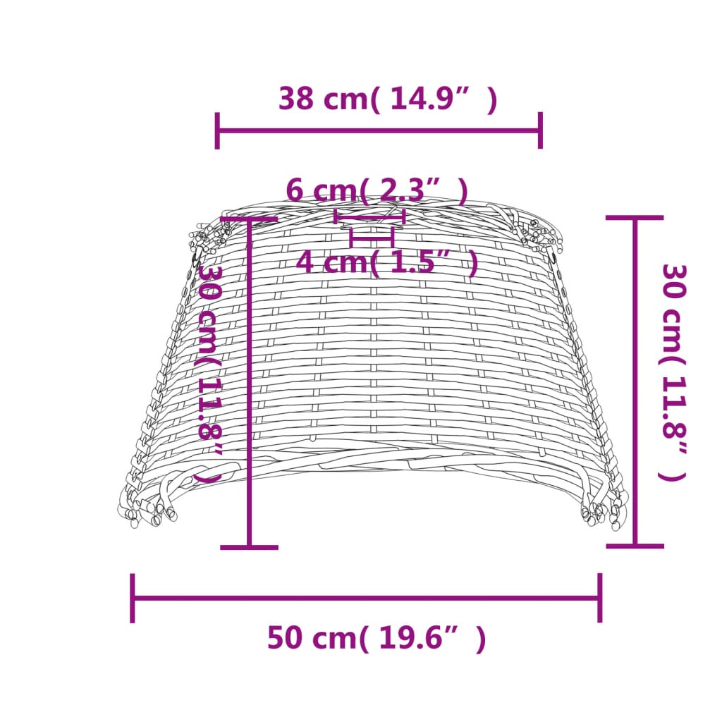 Paralume da Soffitto Marrone Ø50x30 cm in Vimini - homemem39