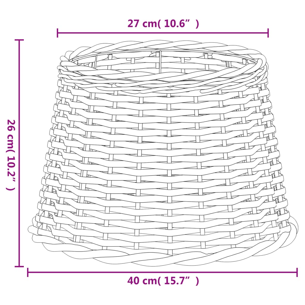 Paralume Marrone Ø40x26 cm in Vimini - homemem39