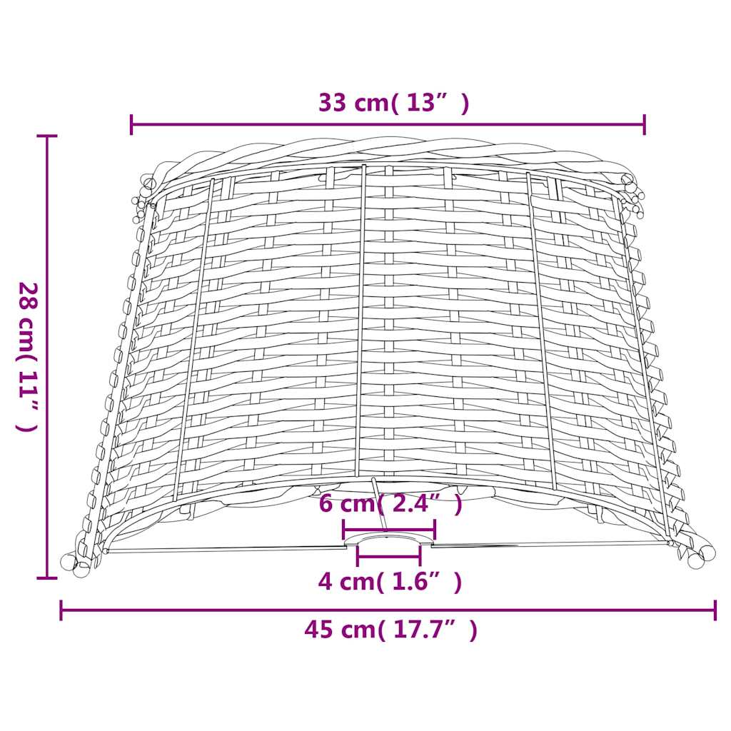Paralume Marrone Ø45x28 cm in Vimini | homemem39