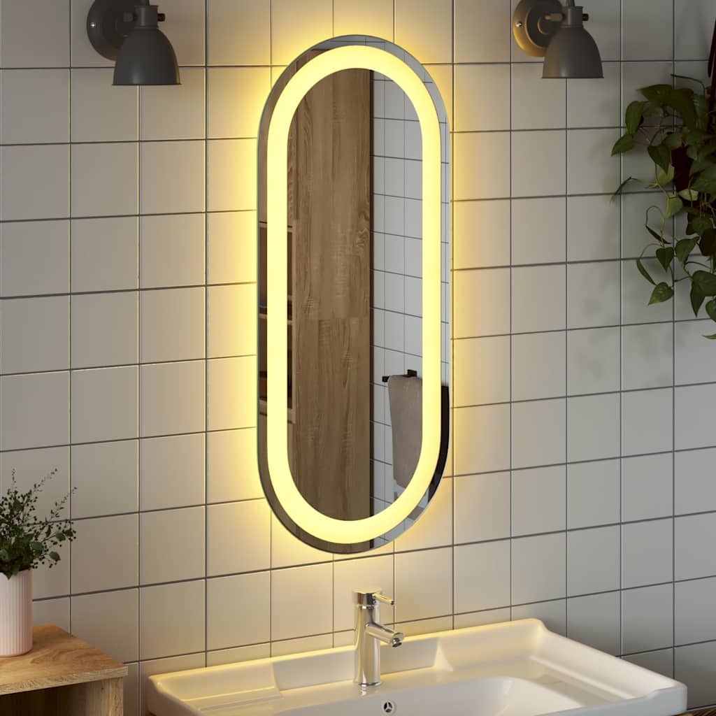 Specchio da Bagno LED 70x30 cm Ovale