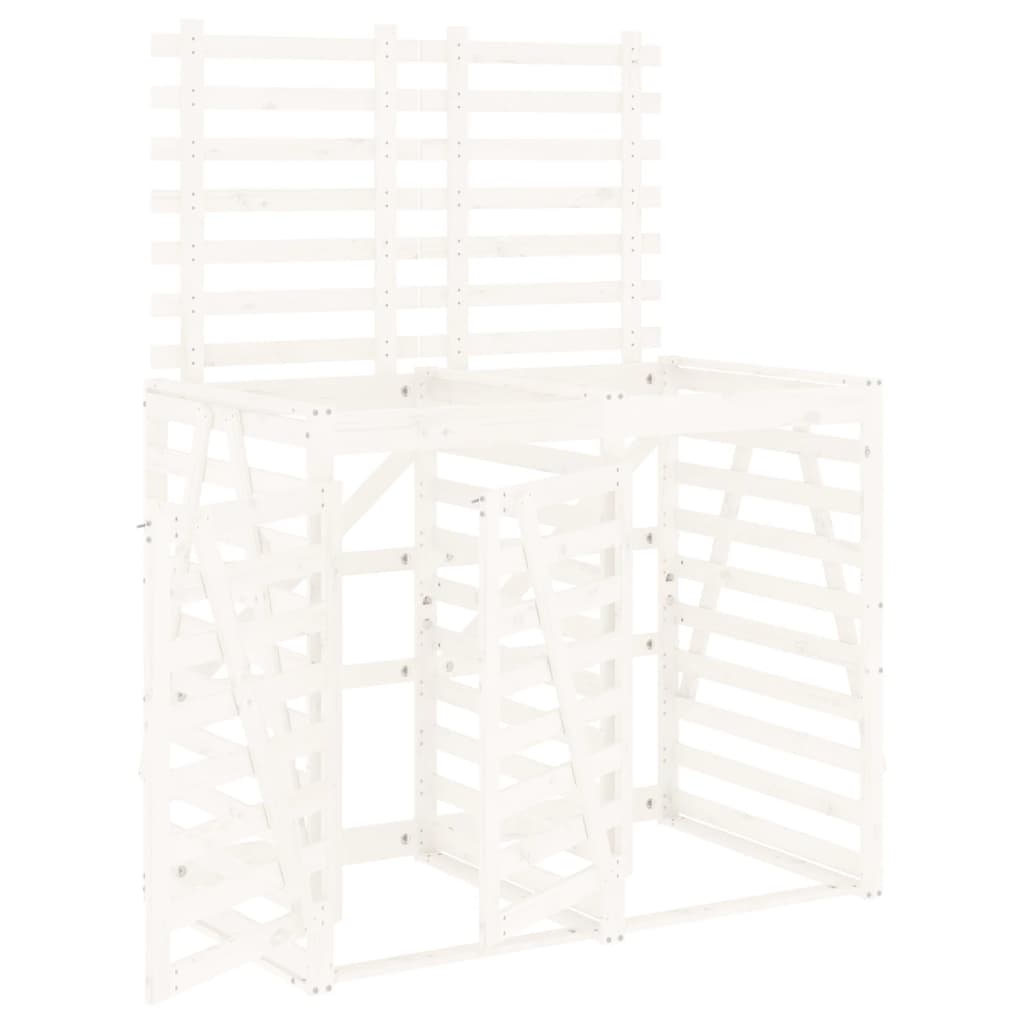 Copribidone Doppio Bianco in Legno Massello di Pino - homemem39