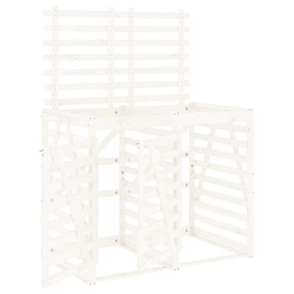 Copribidone Doppio Bianco in Legno Massello di Pino - homemem39