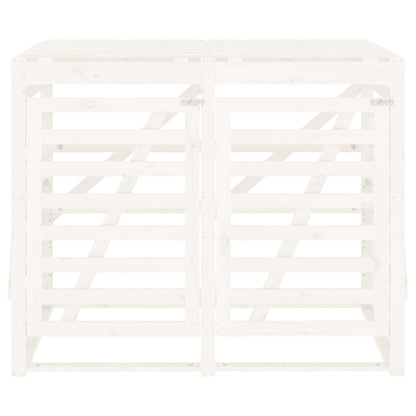 Copribidone Doppio Bianco in Legno Massello di Pino - homemem39