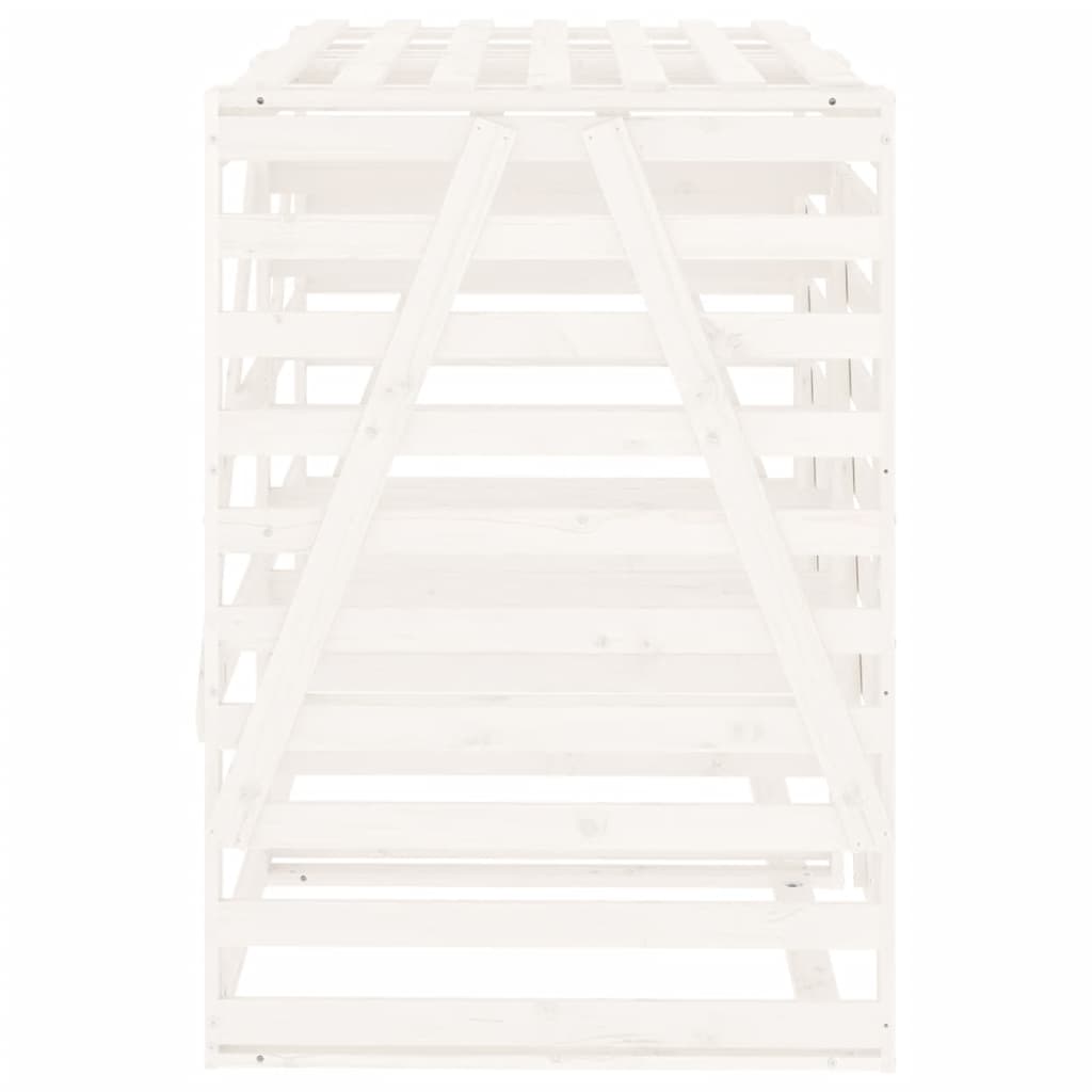 Copribidone Doppio Bianco in Legno Massello di Pino - homemem39