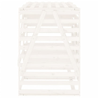 Copribidone Doppio Bianco in Legno Massello di Pino - homemem39