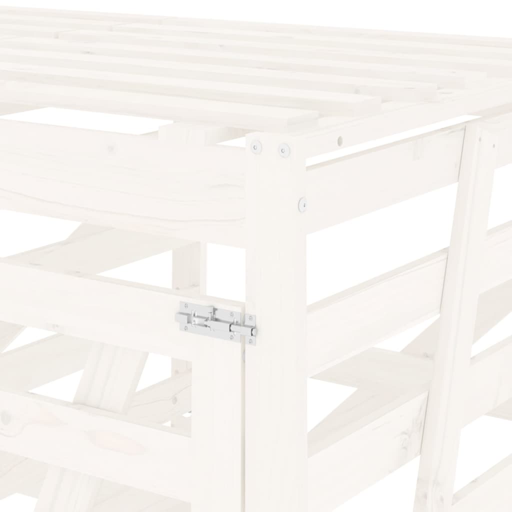 Copribidone Doppio Bianco in Legno Massello di Pino - homemem39