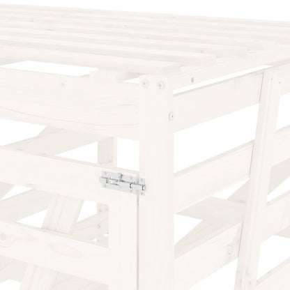 Copribidone Doppio Bianco in Legno Massello di Pino - homemem39